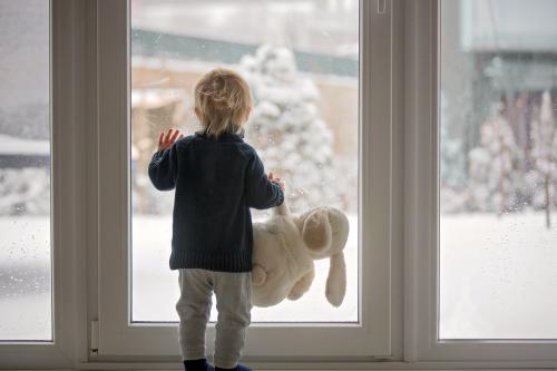 boy in window