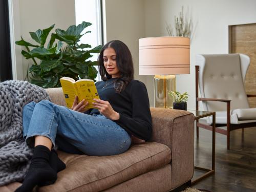 woman on couch